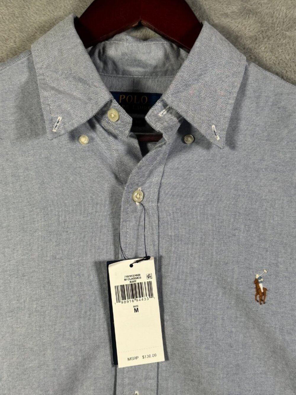 Polo Ralph Lauren Shirt Mens M Blue Oxford Long Sleeve Classic Fit $130